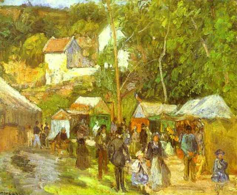 Camille Pissarro. A Fair at l'Hermitage near Pontoise. c.1878. Courtauld Institute Of Art Gallery