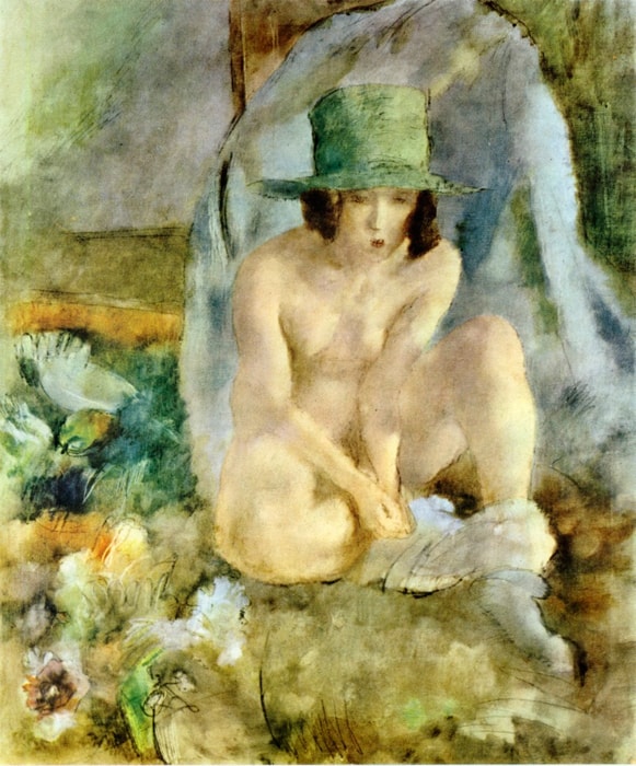 Jules Pascin (1885-1930). Nude with a Green Hat. 1925. Тhe Cincinnati Art Museum.