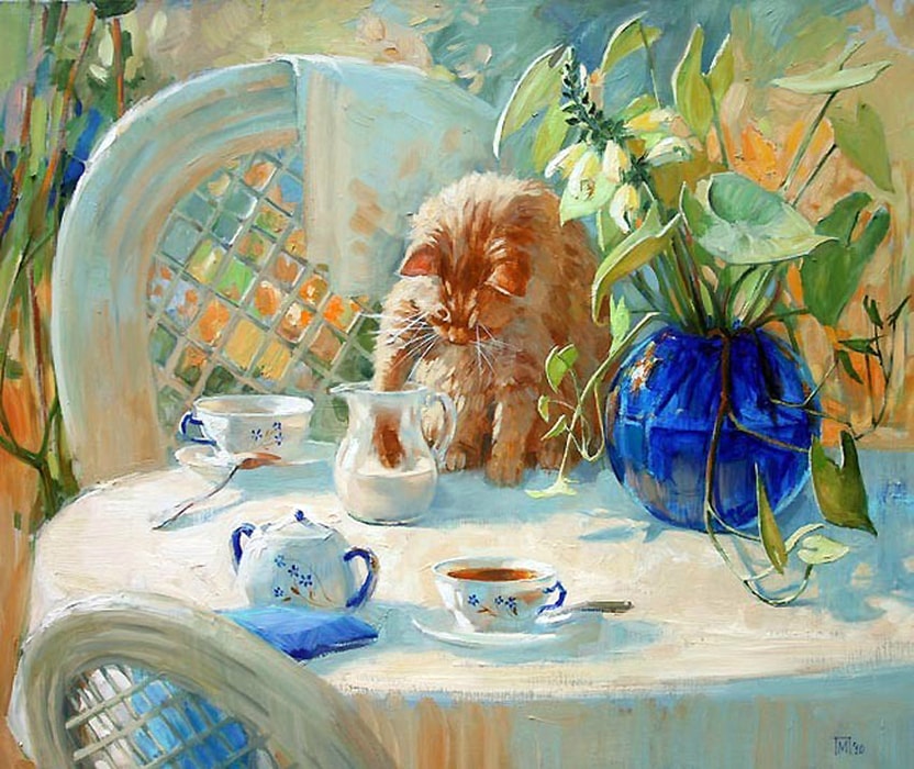 Мария Павлова. Чай с молоком. 2010 г. Холст. Масло. 70 х 80 см