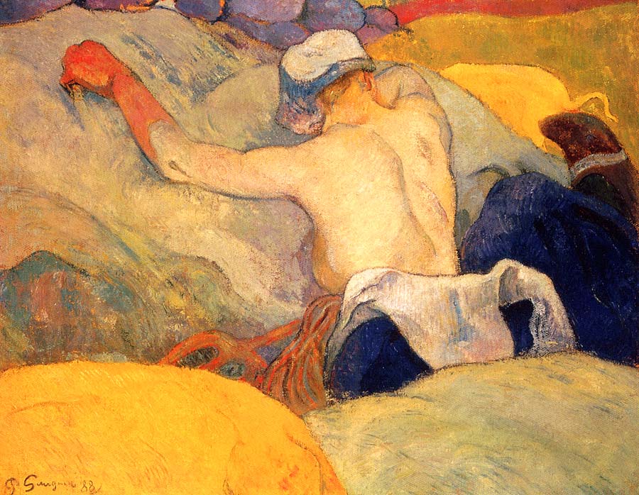 Paul Gauguin. Farmers working (fr. En pleine chaleur). 1908