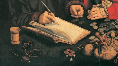 Маринус ван Реймерсвале (1490-1546). Сборщики податей. Фрагмент картины
