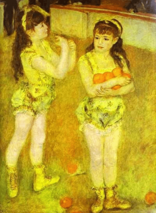 Renoir Pierre Auguste. Zwei kleine Zirkusmädchen. 1879.
